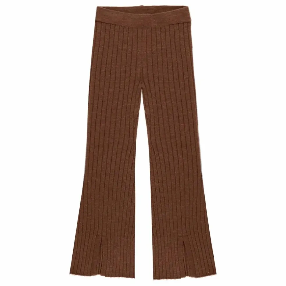 Legging Flare Côtelé Maille | Marron