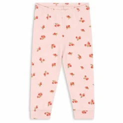 Legging Fleuri Coton Bio | Rose pâle