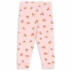Legging Fleuri Coton Bio | Rose pâle