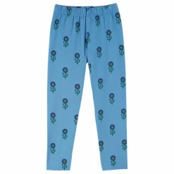 Legging Fleurs Coton Bio | Bleu