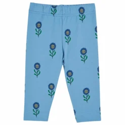 Legging Fleurs Coton Bio | Bleu