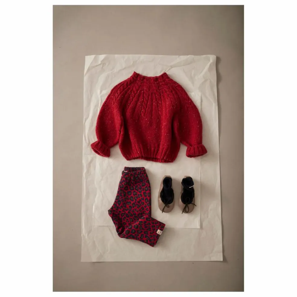Legging Léopard Baby Coton Bio | Rouge