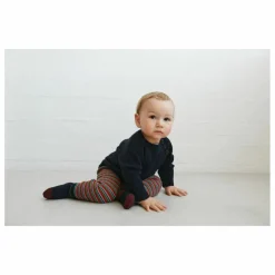 Legging Rayé Laine de Mérinos Bébé | Bleu marine