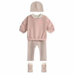 Legging Rayures Mini Coton Bio | Rose