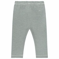 Legging Rayures Mini Coton Bio | Bleu gris