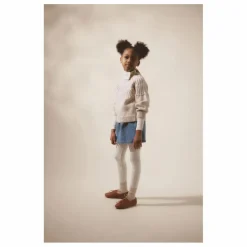 Legging Stretch Fleuri Coton Bio | Bleu pâle