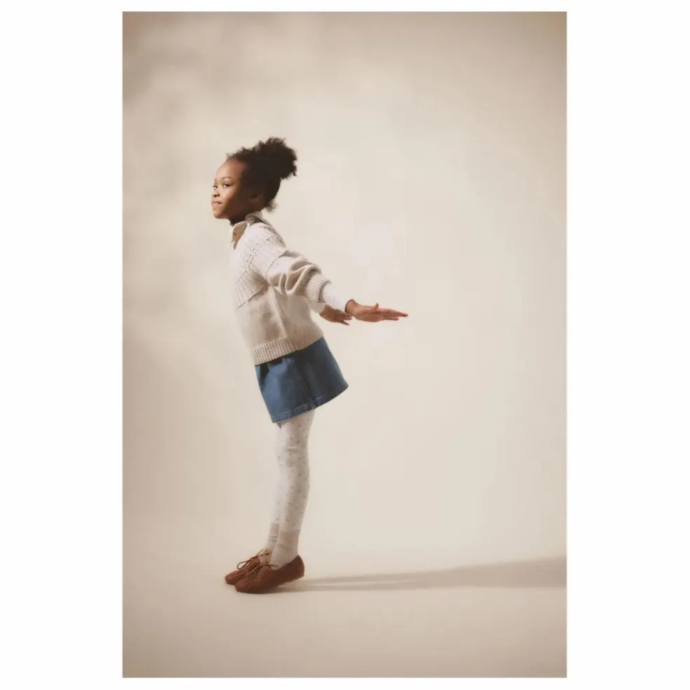 Legging Stretch Fleuri Coton Bio | Bleu pâle