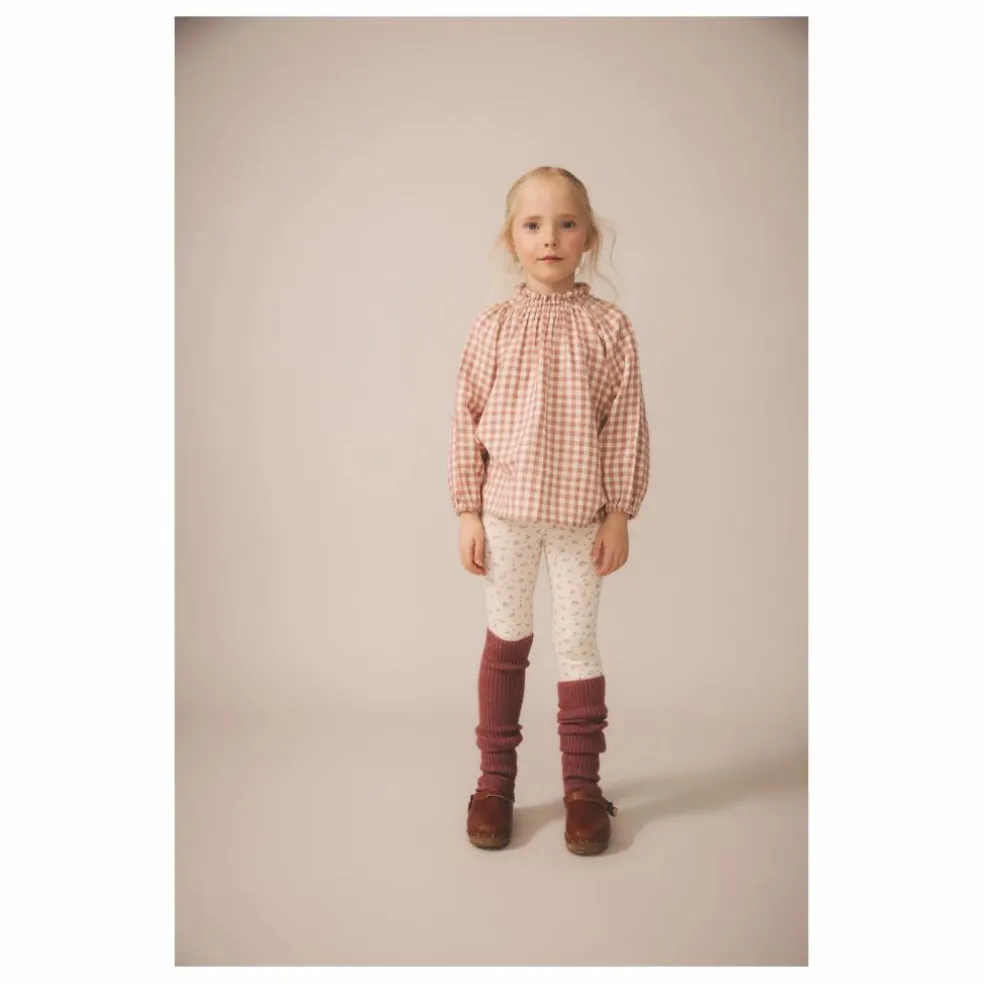 Legging Stretch Fleuri Coton Bio | Rose