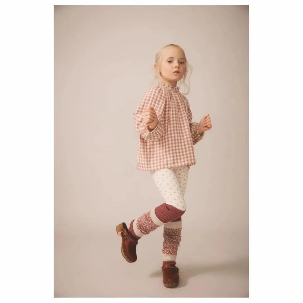 Legging Stretch Fleuri Coton Bio | Rose