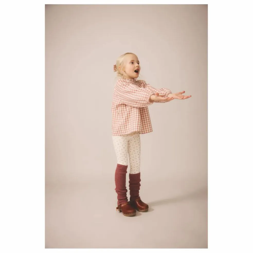 Legging Stretch Fleuri Coton Bio | Rose