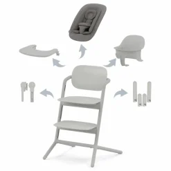 Lemo - Chaise haute 4 en 1 | Gris