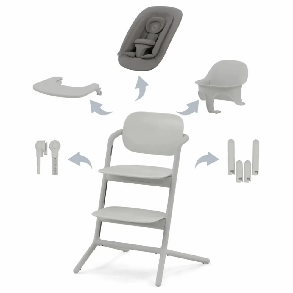 Lemo - Chaise haute 4 en 1 | Gris