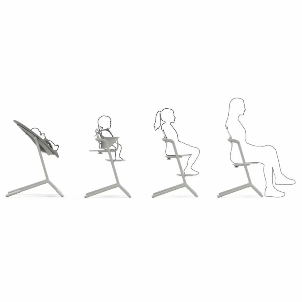 Lemo - Chaise haute 4 en 1 | Gris