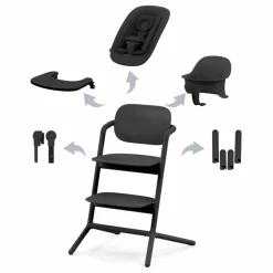 Lemo - Chaise haute 4 en 1 | Noir