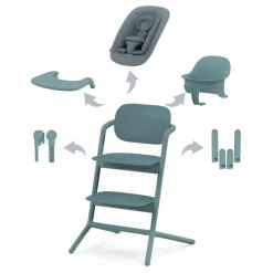 Lemo - Chaise haute 4 en 1 | Bleu gris