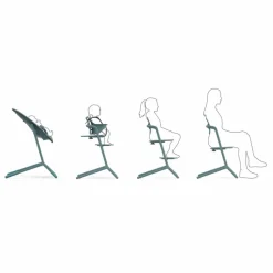 Lemo - Chaise haute 4 en 1 | Bleu gris