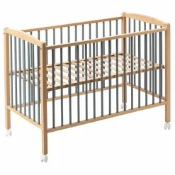 Lit bébé Arthur 60x120 cm | Bleu gris