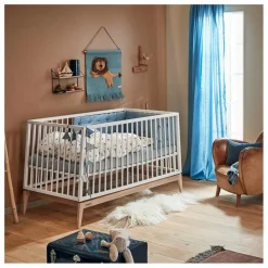 Lit bébé évolutif Luna chêne | Blanc