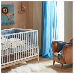 Lit bébé évolutif Luna chêne | Blanc