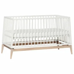 Lit bébé évolutif Luna chêne | Blanc
