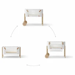 Lit Cododo Wood évolutif avec kit | Blanc