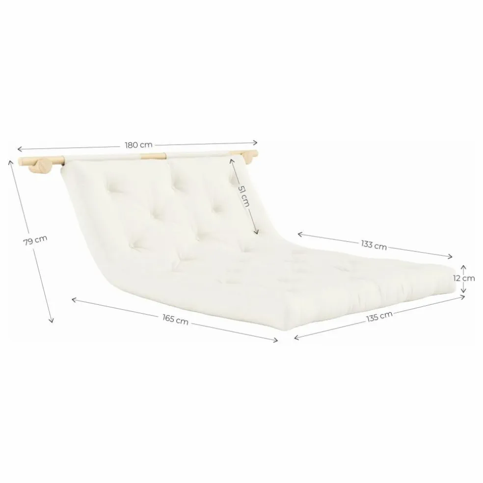 Lit d'appoint Hooked 135x200 cm | Mocha