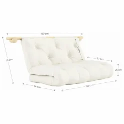 Lit d'appoint Hooked 135x200 cm | Vert olive