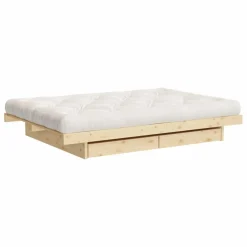 Lit Kanso en bois avec tiroirs