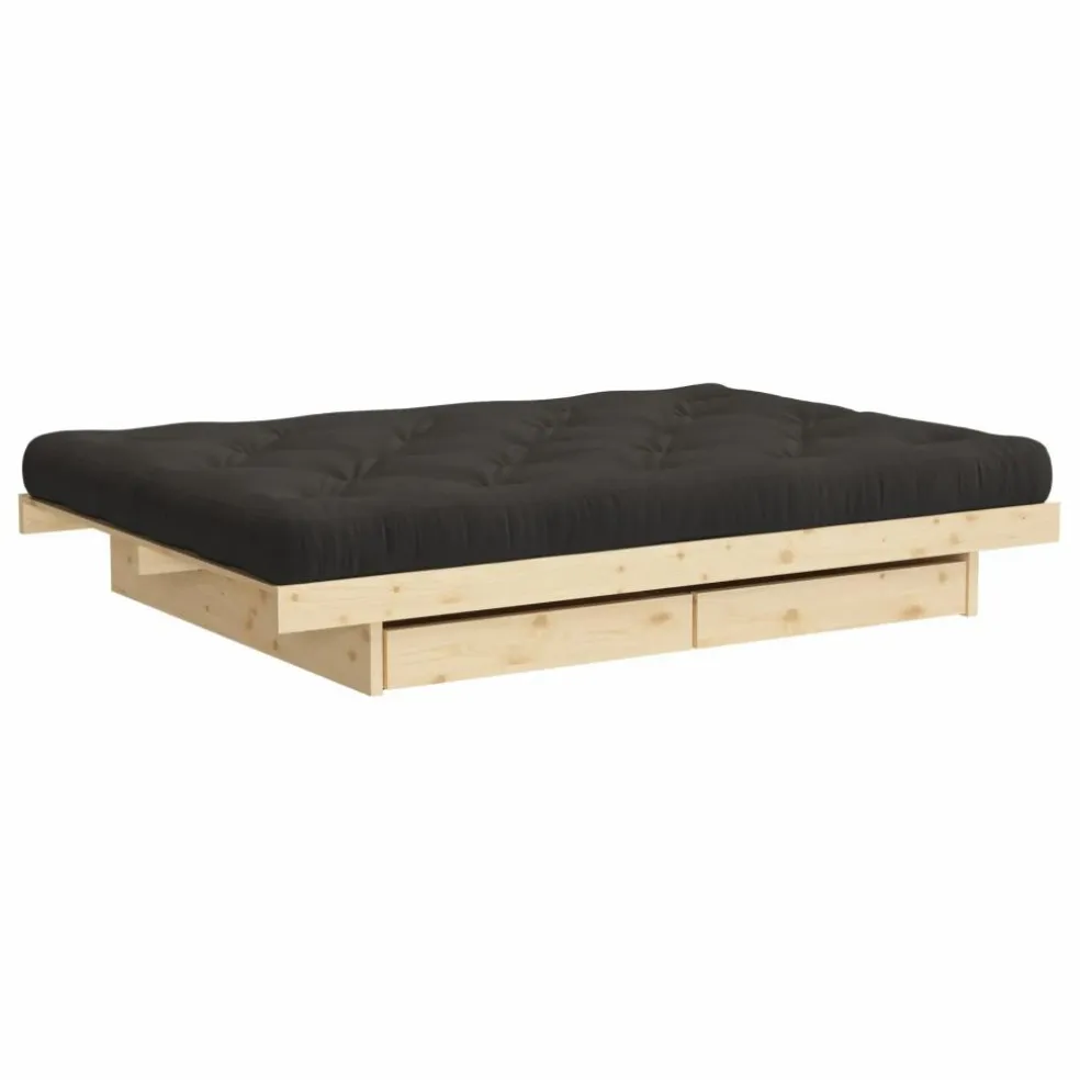 Lit Kanso en bois avec tiroirs