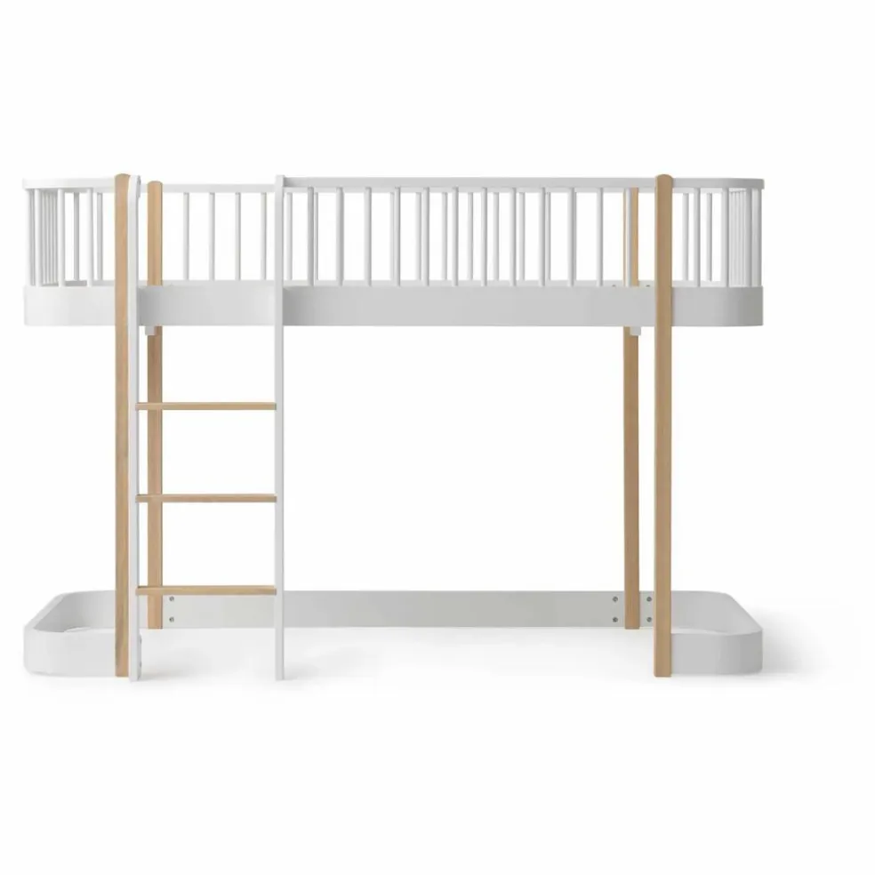 Lit mezzanine mi-haut Wood Original 90x200 cm | Chêne