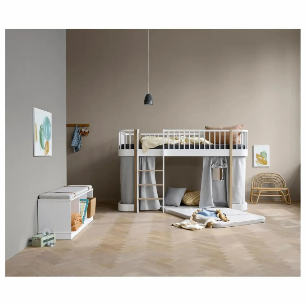 Lit mezzanine mi-haut Wood Original 90x200 cm | Chêne