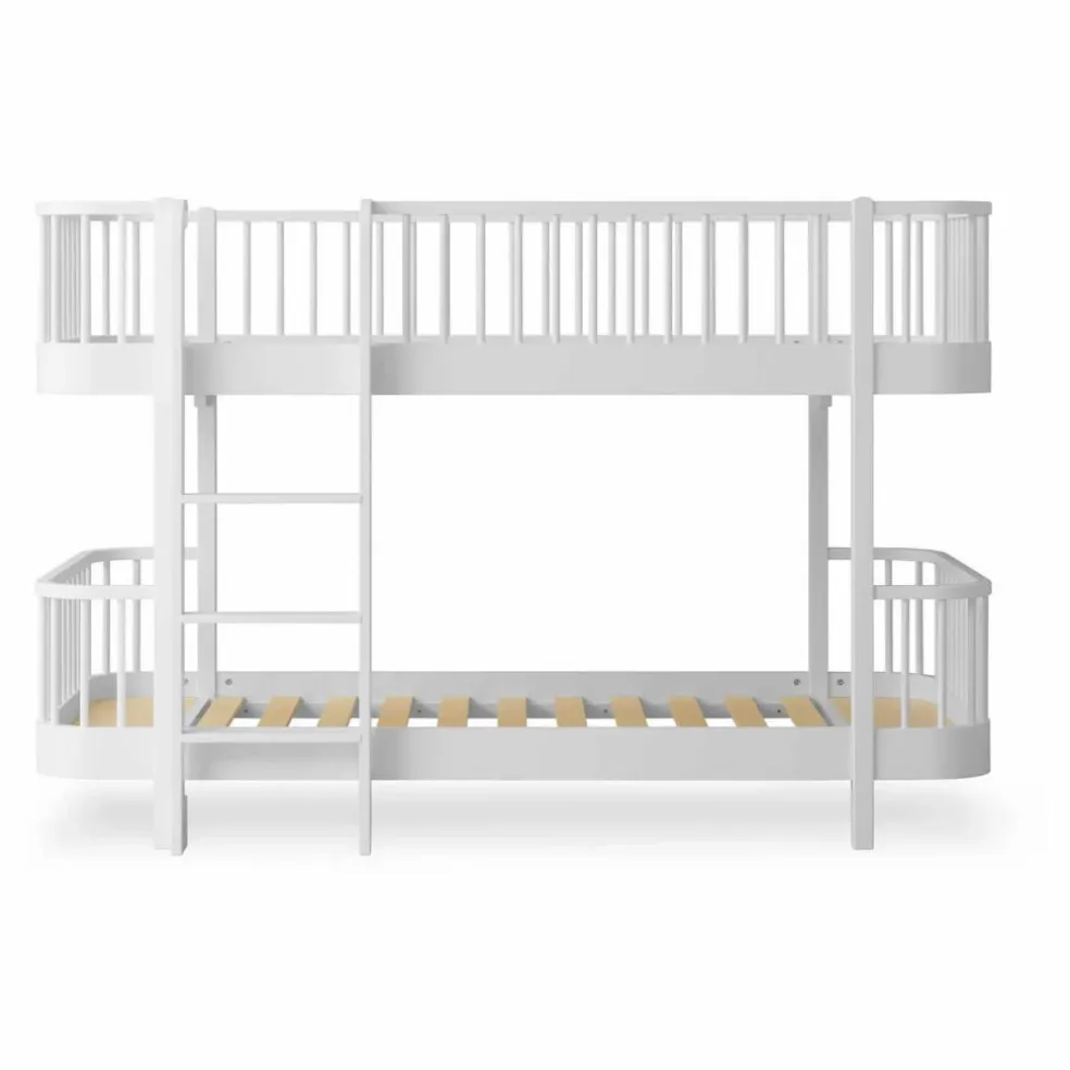 Lits superposés mi-haut Wood original | Blanc