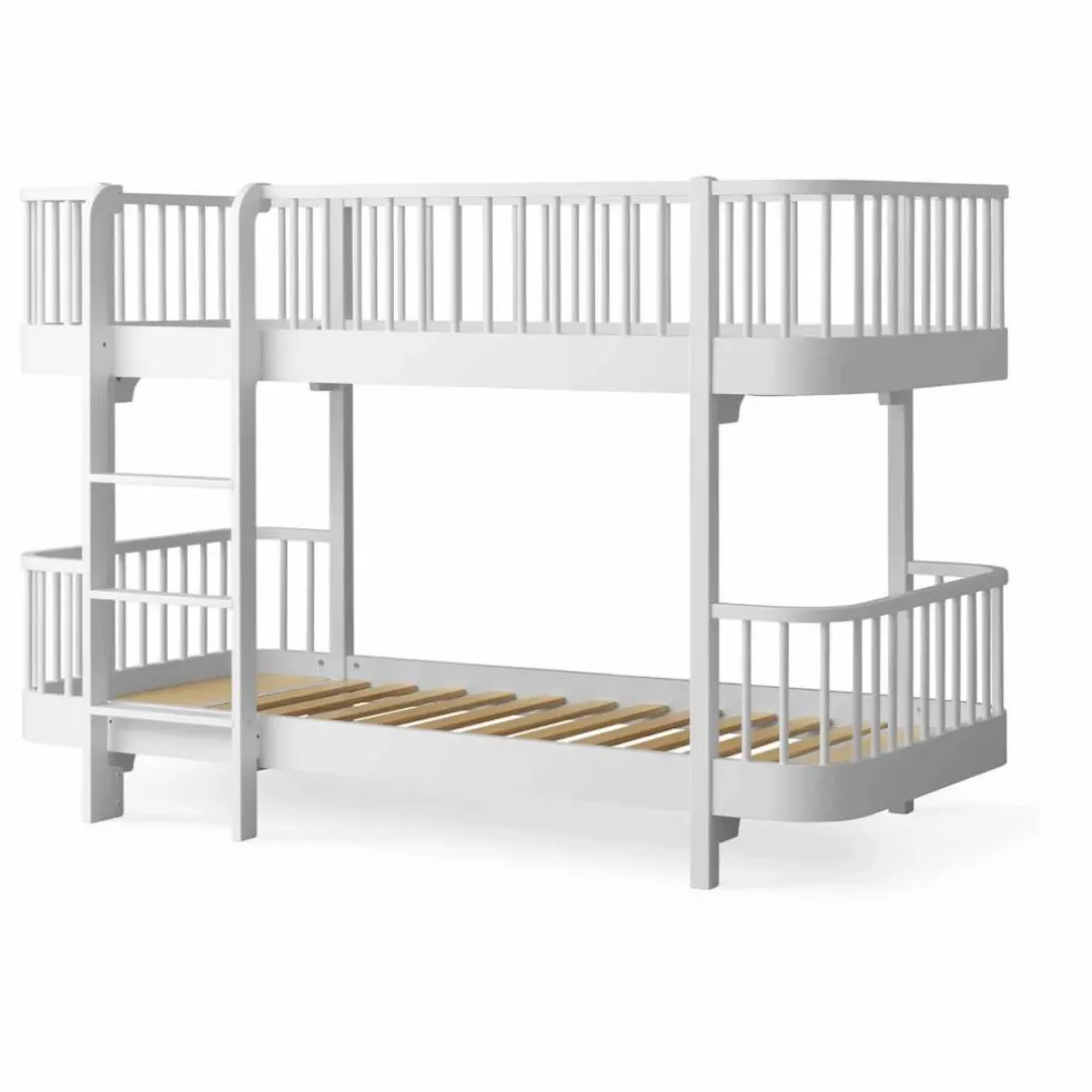 Lits superposés mi-haut Wood original | Blanc