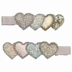 Lot 2 Barrettes Cœurs | Rose pâle