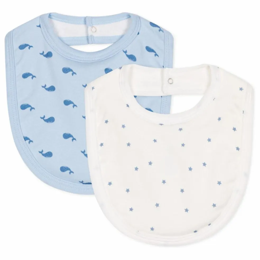 Lot 2 Bavoirs Beryl Coton Bio | Bleu