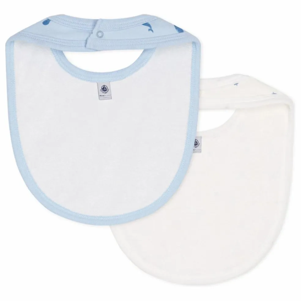 Lot 2 Bavoirs Beryl Coton Bio | Bleu