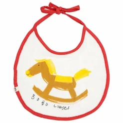 Lot 2 Bavoirs Cheval Gaze de Coton Bio | Rouge