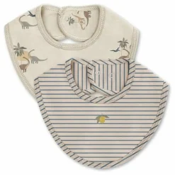 Lot 2 Bavoirs Dinosaures | Beige