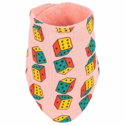 Lot 2 Bavoirs Dés Gaze de Coton Bio | Rose