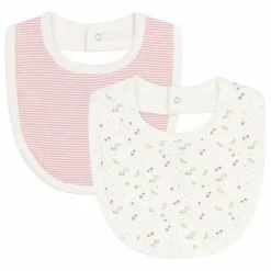 Lot 2 Bavoirs Fleuris | Ecru
