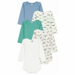 Lot 5 Bodies Crocodiles Coton Bio | Ecru