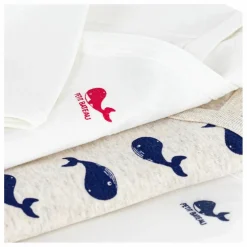Lot 3 Bodies Croisés Baleines Coton Bio | Blanc