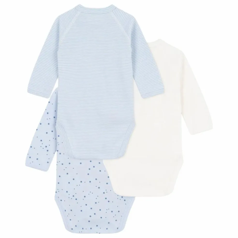 Lot 3 Bodies Etoiles Coton Bio | Bleu
