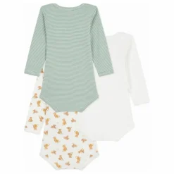 Lot 3 Bodies Guépards Coton Bio | Blanc