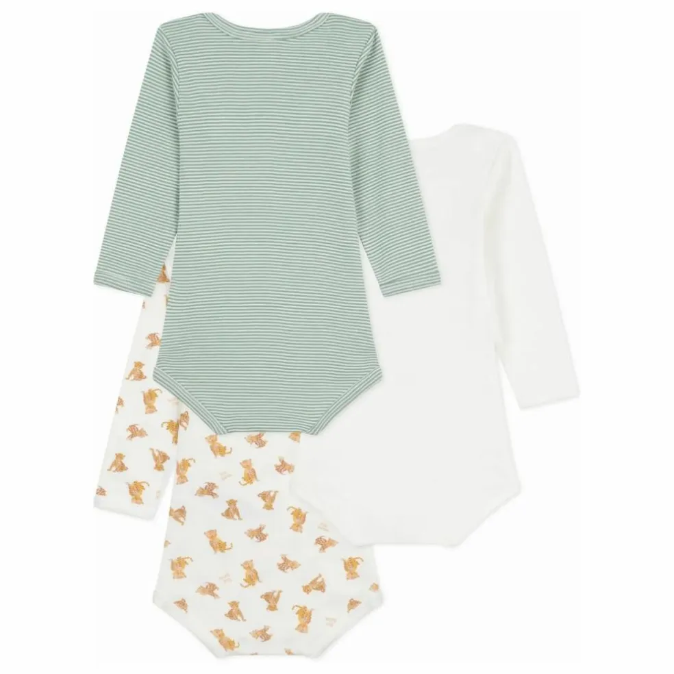 Lot 3 Bodies Guépards Coton Bio | Blanc