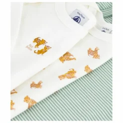 Lot 3 Bodies Guépards Coton Bio | Blanc