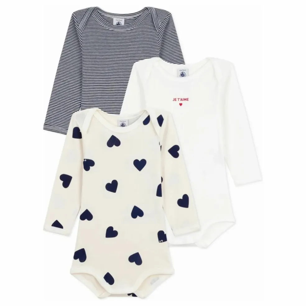 Lot 3 Bodies Je T'aime Coton Bio | Ecru