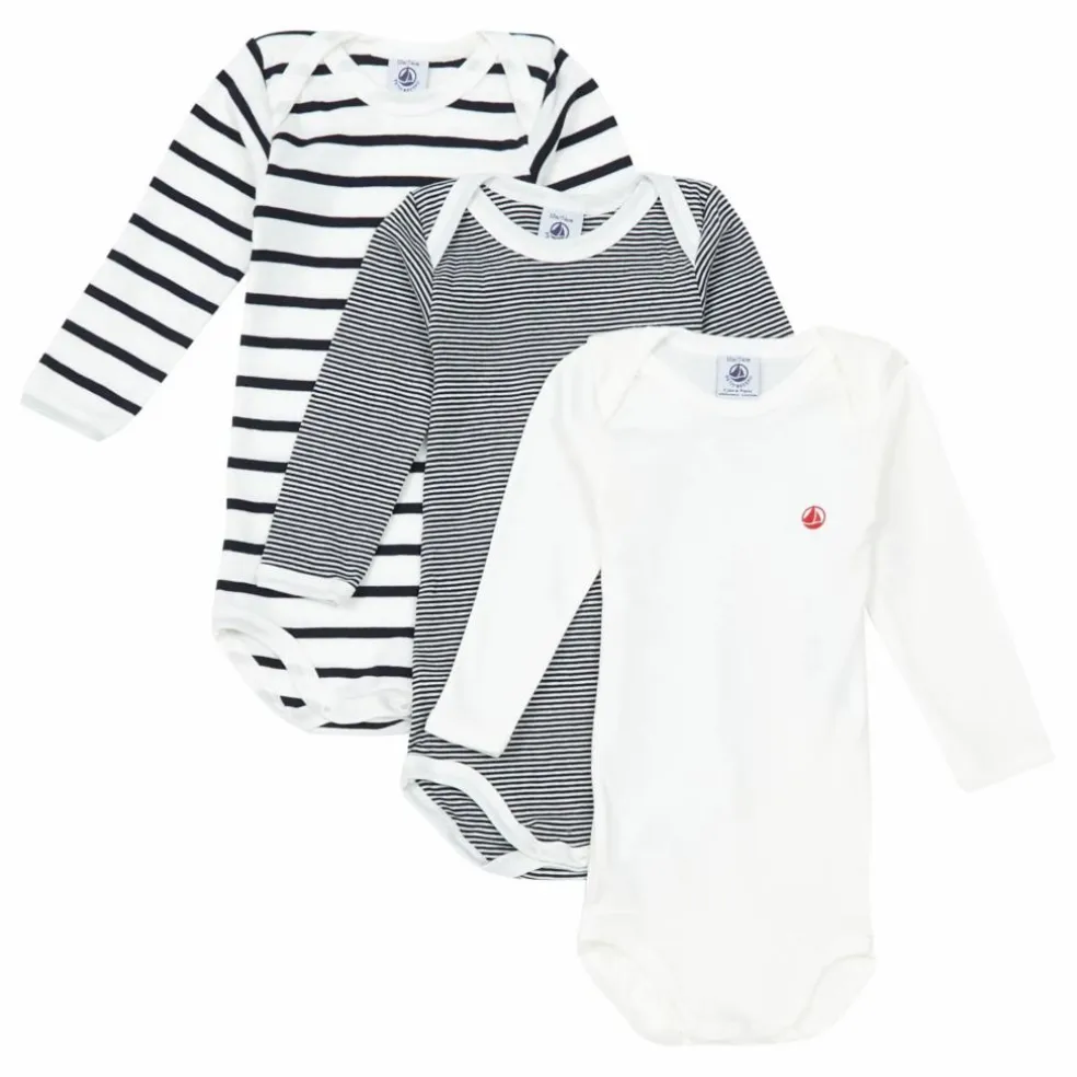 Lot 3 Bodies Marinière Coton Bio | Bleu