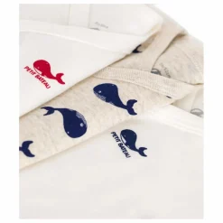 Lot 3 Bodies Naissance Baleines Coton Bio | Ecru