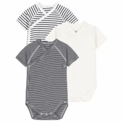 Lot 3 Bodies Naissance Rayés | Bleu marine